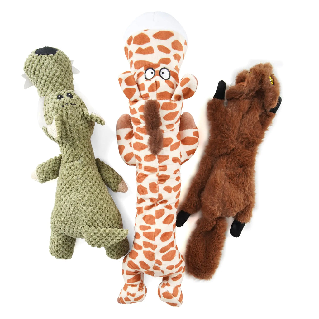 HXIAOBANN 3 Pcs Dog Squeaky Toys Dog Toys to Keep Them Busy Cute Animals Designs & Squeaky Sound Interactive Dog Toys for Boredom Dog Chew Toys for Small Medium and Large Dogs