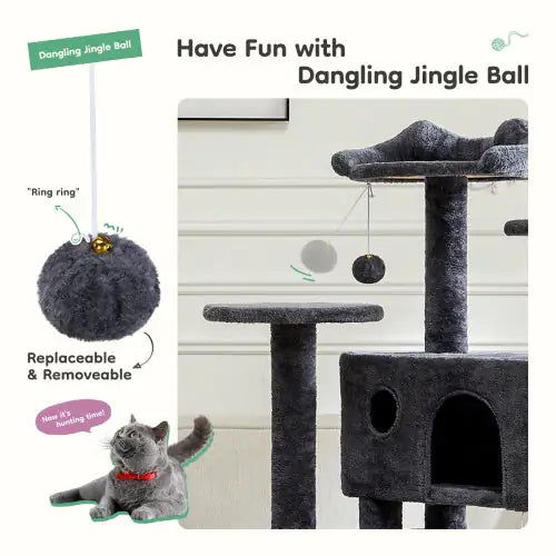 54 Inch Cat Tree, Indoor Cat High-rise Multi-story Tower
