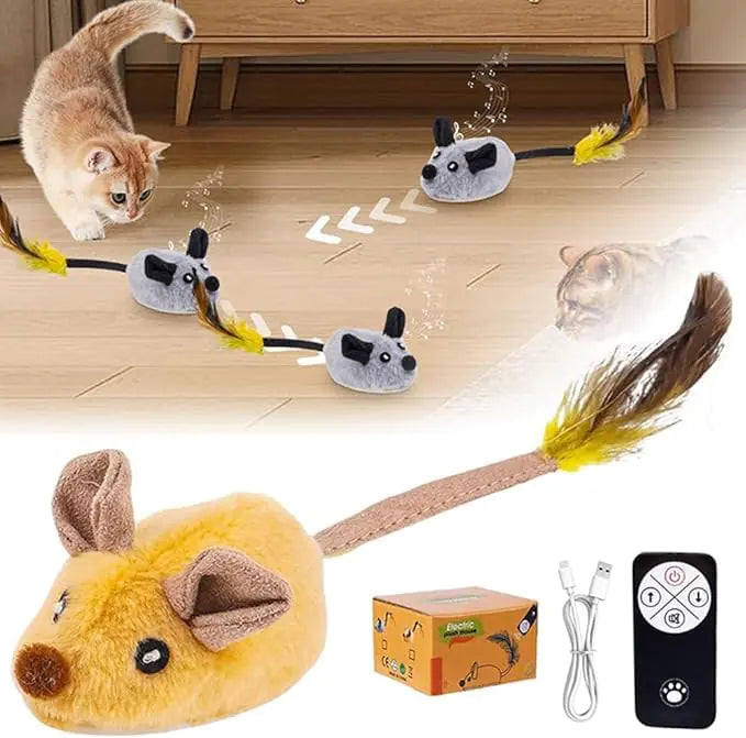 Remote Control Mouse Toy2024 New Remote Control Cat Toys Mice Electronic Moving ToyInteractive Cat Toy Mouse Moving Cat Toys for Indoor Cats